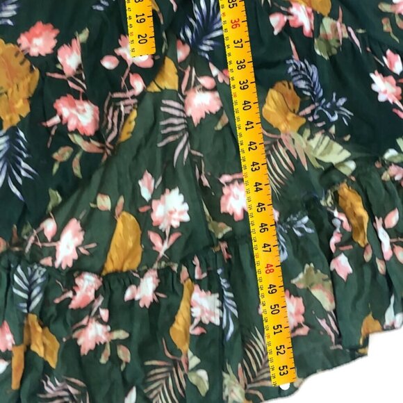 Bailey Blue Maxi Halter Dress Small Dark Fairy Hi Lo Ruffle Key Hole Tropical - Picture 10 of 12